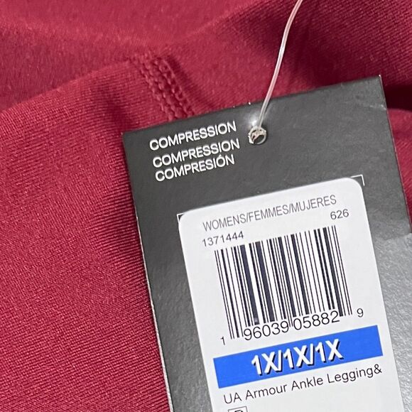 Under Armour Compression Ankle Leggings Women’s Plus Size 1X Burgundy NWT UA - Picture 10 of 11